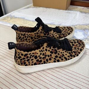 Kate Spade Leopard Print Sneakers with Black Accents